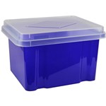 ITALPLAST FILE STORAGE BOX 32 LITRE TINTED PURPLECLEAR LID