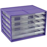 ITALPLAST DOCUMENT CABINET 5 DRAWER 255 X 330 X 230MM A4 GRAPE