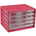 ITALPLAST DOCUMENT CABINET 5 DRAWER 255 X 330 X 230MM A4 WATERMELON