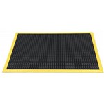 ITALPLAST ANTIFATIGUE BUBBLE MAT 1200 X 900MM BLACKYELLOW BORDER