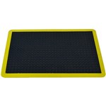 ITALPLAST ANTIFATIGUE BUBBLE MAT 600 X 900MM BLACKYELLOW BORDER
