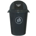 ITALPLAST HEAVY DUTY SWING TOP BIN 80 LITRE DARK GREY