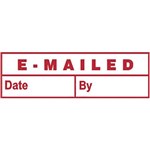 DESKMATE PREINKED MESSAGE STAMP EMAILED DATE AND BY RED