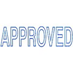 DESKMATE PREINKED MESSAGE STAMP APPROVED BLUE