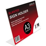 DEFLECTO SIGN HOLDER SLANTED LANDSCAPE A3 CLEAR