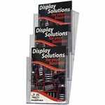 DEFLECTO BROCHURE HOLDER STACKABLE 3POCKET 3TIER A4 CLEAR
