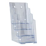 DEFLECTO BROCHURE HOLDER 4TIER DL CLEAR