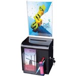 DEFLECTO BALLOT BOX LOCKABLE WITH HEADER PORTRAIT A4 SMOKE