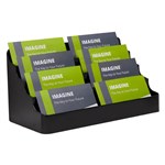 DEFLECTO BUSINESS CARD HOLDER RECYCLED LANDSCAPE 8POCKET 4TIER BLACK