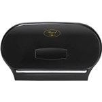 REGAL JUMBO TOILET ROLL DISPENSER DOUBLE ABS BLACK