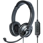 MOKI USB HEADPHONES WITH BOOM MICROPHONE BLACK