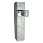 STEELCO PERSONNEL LOCKER 6 DOOR 305MM SILVER GREY