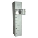 STEELCO PERSONNEL LOCKER 6 DOOR 380MM SILVER GREY