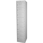 STEELCO PERSONNEL LOCKER 8 DOOR 380MM SILVER GREY