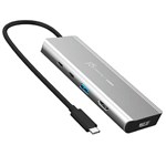 J5CREATE USB4 DUAL DISPLAY 4K MULTIPORT DOCKING HUB FEATURING INTEL USB4 CONTROLLER SILVER
