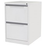 MERCURY FILING CABINET 2 DRAWER 470 X 620 X 710MM WHITE SATIN