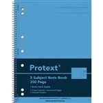 PROTEXT 5SUBJECT BINDER NOTE BOOK 60GSM 300 PAGE 295 X 223MM ASSORTED