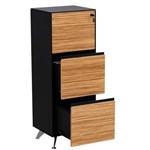 NOVARA FILING CABINET 3 DRAWER 487 X 425 X 1316MM ZEBRANO TIMBER VENEER