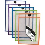 PROTEXT REWRITABLE STUDENT POCKETS CLEAR ASSORTED TRIMS A4 PACK 10