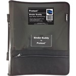 PROTEXT BINDER BUDDY WITH ZIPPER 2 RING WITH HANDLE PLUS PENCIL CASE PLUS POCKETS 25MM SMOKE