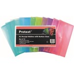 PROTEXT DOCUMENT WALLET WITH BUTTON DL TRANSLUSCENT ASSORTED PP PACK 12