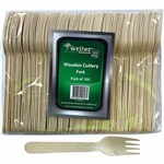 WRITER BREAKROOM ECO WOODEN CUTLERY FORK 160MM NATURAL PACK 100