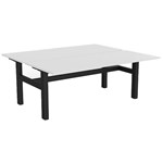 OLG AGILE FIXED HEIGHT 2PERSON DESK WORKSTATION BLACK FRAME 1800MM X 750MM WHITE TOP