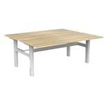 OLG AGILE FIXED HEIGHT 2PERSON DESK WORKSTATION WHITE FRAME 1800MM X 750MM NORDIC MAPLE TOP