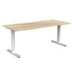 OLG AGILE FIXED HEIGHT INDIVIDUAL DESK WORKSTATION WHITE FRAME 1800MM X 750MM NORDIC MAPLE TOP