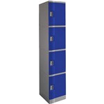 STEELCO ABS PLASTIC LOCKER 4 DOOR 380 X 500 X 1940MM BLUE