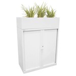 STEELCO TAMBOUR PLANTER BOX 225 X 900 X 463MM WHITE SATIN