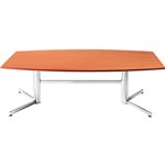 OM BOARDROOM TABLE BOAT SHAPED 2400 X 1200MM CHERRYCHROME
