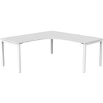 OLG AXIS SINGLE SIDED 90 DEGREE WORKSTATION LEFT HAND RETURN 1800 X 1800 X 750MM WHITE FRAME WHITE TOP