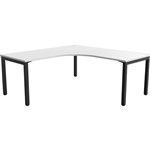 OLG AXIS SINGLE SIDED 90 DEGREE WORKSTATION LEFT HAND RETURN 1800 X 1800 X 750MM BLACK FRAME WHITE TOP
