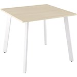 OLG FLARE BAR LEANER 4 LEG WHITE FRAME 1200MM X 750MM NORDIC MAPLE