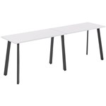 OLG FLARE BAR LEANER 6 LEG BLACK FRAME 3000MM X 750MM WHITE 2PIECE TOP