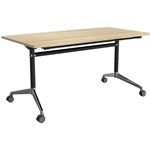 OLG MODULUS FLIP TABLE 1500 X 750MM BLACK FRAME NEW OAK TOP