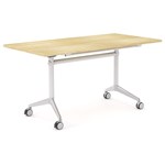 OLG MODULUS FLIP TABLE 1500 X 750MM WHITE FRAME NEW OAK TOP