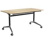 OLG MODULUS FLIP TABLE 1800 X 750MM BLACK FRAME NEW OAK TOP