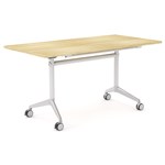 OLG MODULUS FLIP TABLE 1800 X 750MM WHITE FRAME NEW OAK TOP