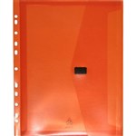 POP POLYWALLY BINDER WALLET HOOK AND LOOP CLOSURE 30MM GUSSET A4 ORANGE