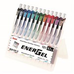 PENTEL BL77 ENERGEL RETRACTABLE GEL INK PEN 07MM ASSORTED PACK 12
