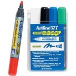 ARTLINE 577 WHITEBOARD MARKER BULLET 3MM ASSORTED WALLET 4