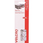 VELCRO BRAND   STICKON HOOK AND LOOP DOTS 22MM WHITE PACK 12