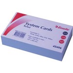 ESSELTE RULED SYSTEM CARDS 127 X 76MM BLUE PACK 100