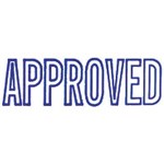 XSTAMPER CXBN 1008 PREINKED MESSAGE STAMP APPROVED 42 X 13MM BLUE
