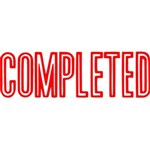 XSTAMPER CXBN 1026 PREINKED MESSAGE STAMP COMPLETED 42 X 13MM RED