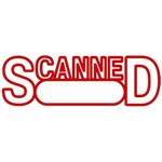 XSTAMPER CXBN 1197 PREINKED MESSAGE STAMP SCANNEDDATE 42 X 13MM RED