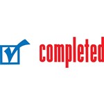 XSTAMPER CXBN 2026 PREINKED MESSAGE STAMP COMPLETED WITH ICON 42 X 13MM REDBLUE