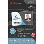 GBC LAMINATING POUCH 175 MICRON 54 X 86MM CLEAR PACK 100